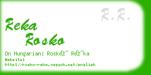 reka rosko business card